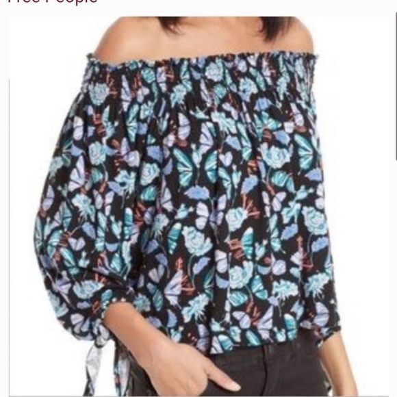 Free people we the free Lexington cropped off the shoulder top - Picture 3 of 7